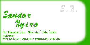 sandor nyiro business card